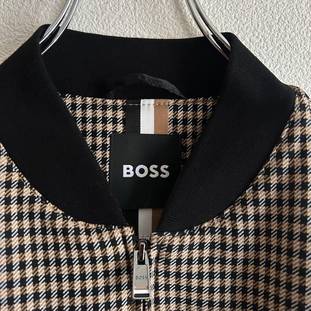 BOSS ボス ブルゾン ジャケット ガンクラブチェック 46 高級感◎