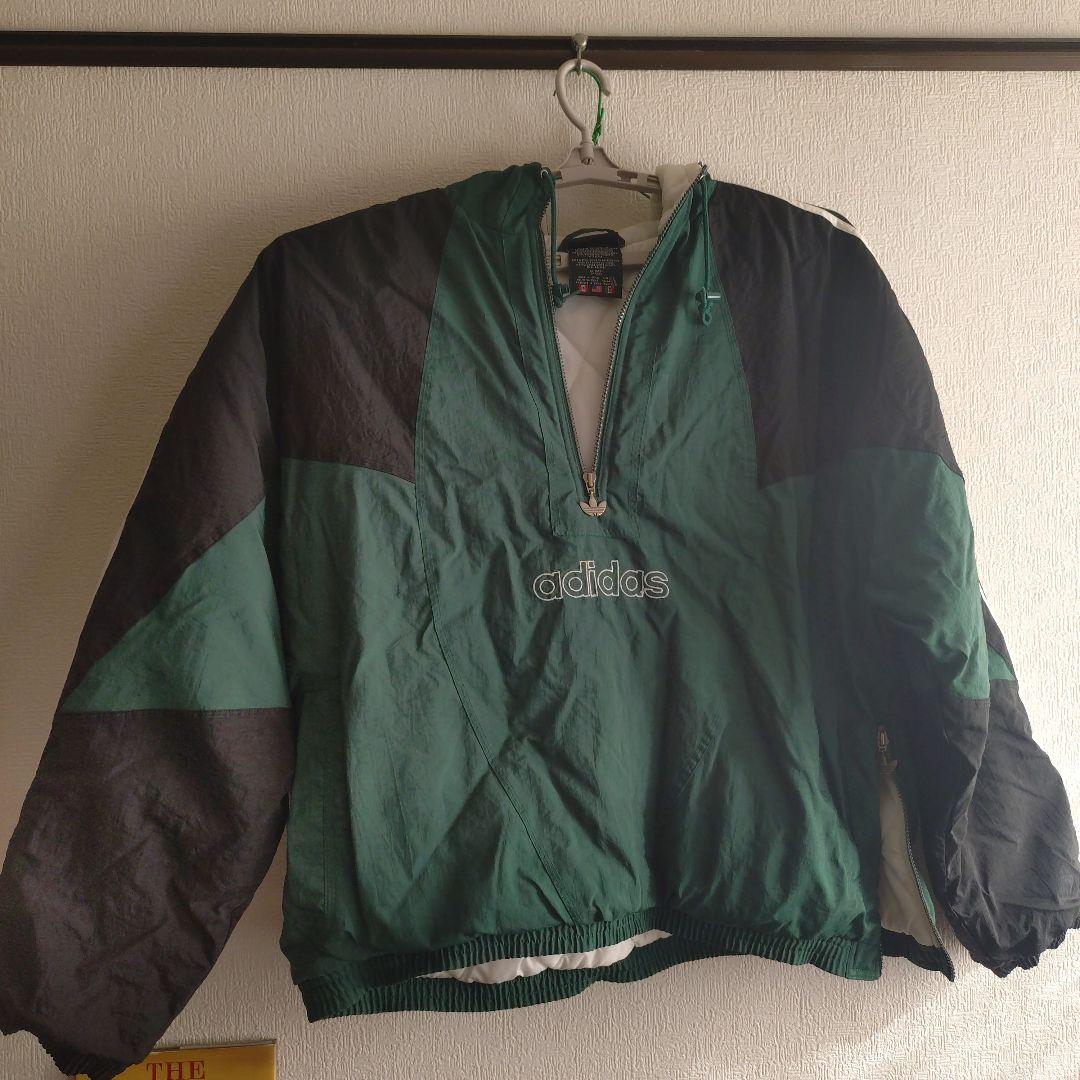 古着　レア 90s アディダス 刺繍ロゴ スリーライン 中綿 ヴィンテージ