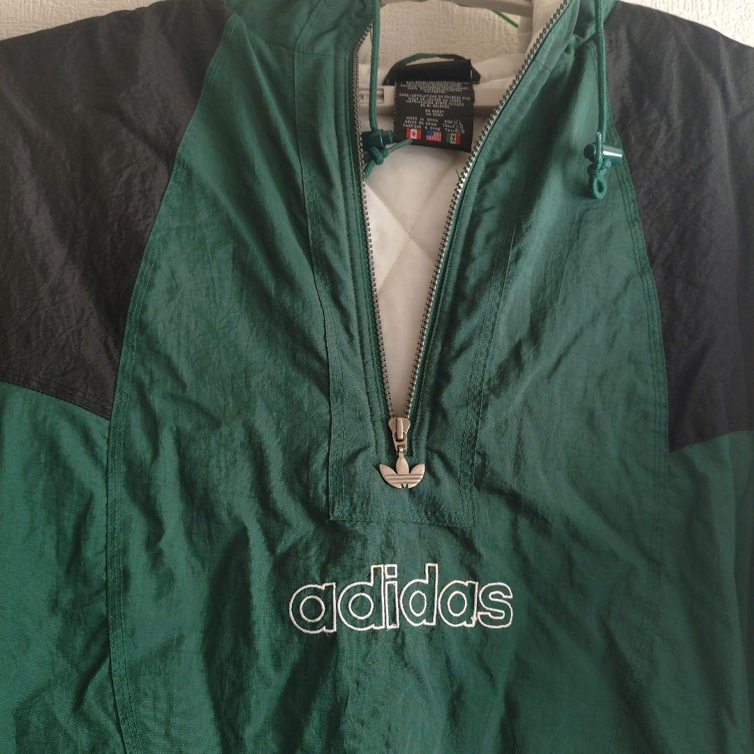 古着　レア 90s アディダス 刺繍ロゴ スリーライン 中綿 ヴィンテージ