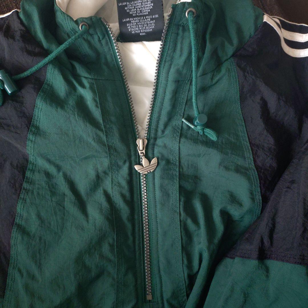 古着　レア 90s アディダス 刺繍ロゴ スリーライン 中綿 ヴィンテージ