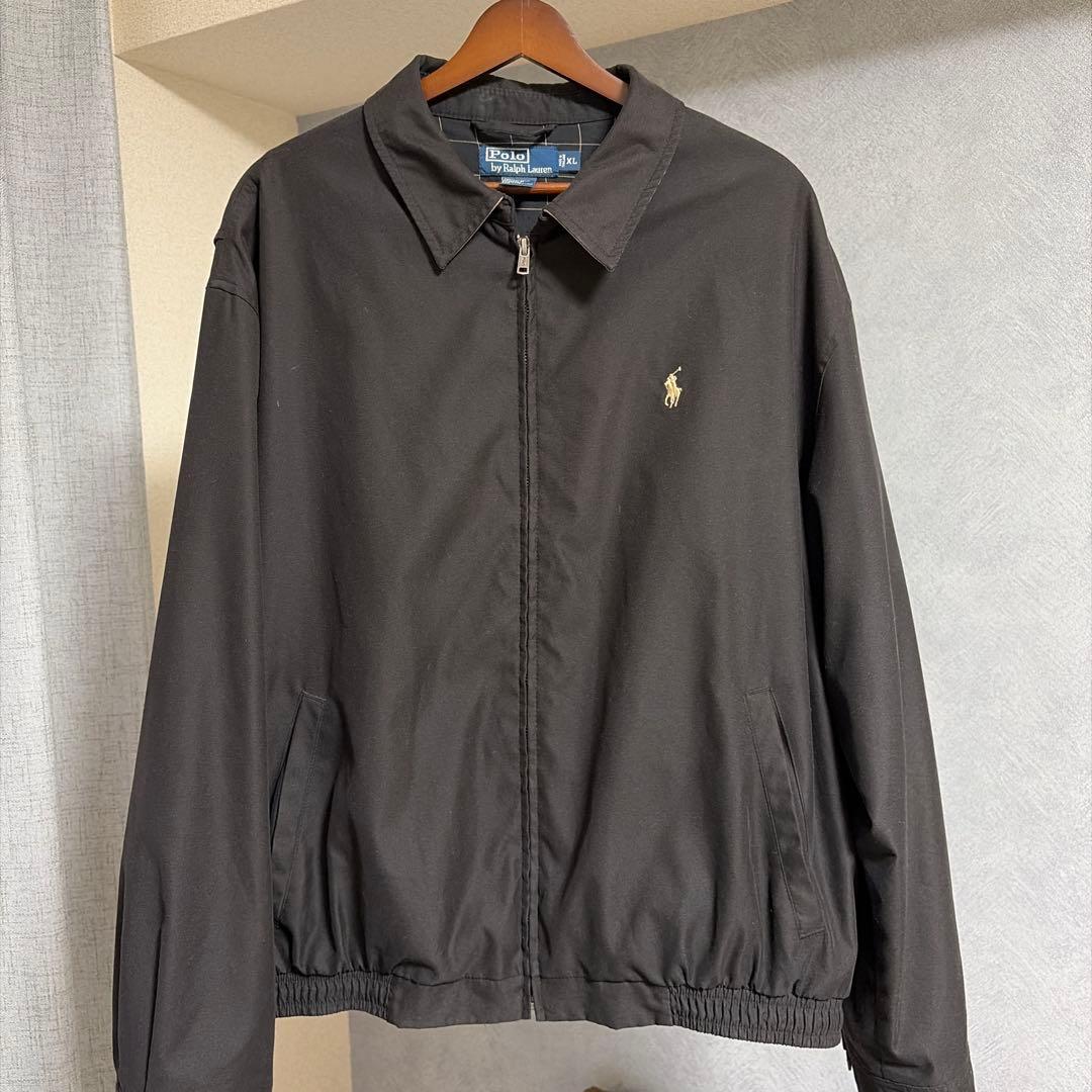 【古着美品】ポロ ラルフローレン スイングトップ　BLACK 、X Lサイズ