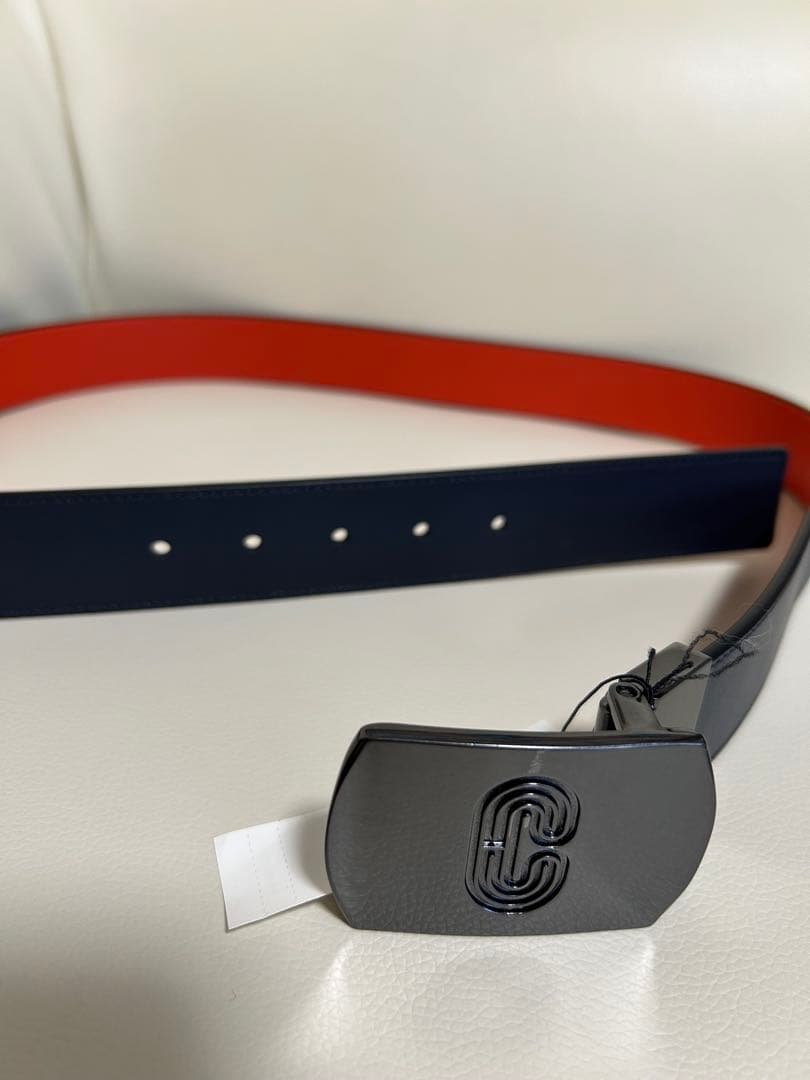 COACH リバーシブルベルト オレンジ/ネイビー
