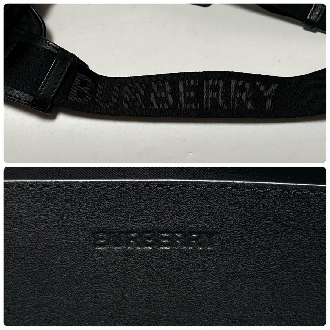 q45【極美品】バーバリー　ナイロン　ブラック　ウエストバッグ　ショルダーバッグ