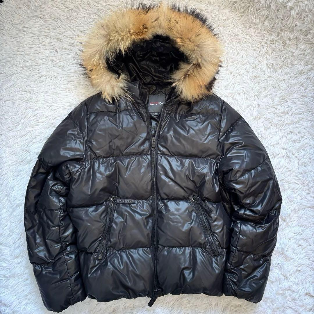 美品　DUVETICA Vega ダウンジャケット/48/黒 /ラクーンファー
