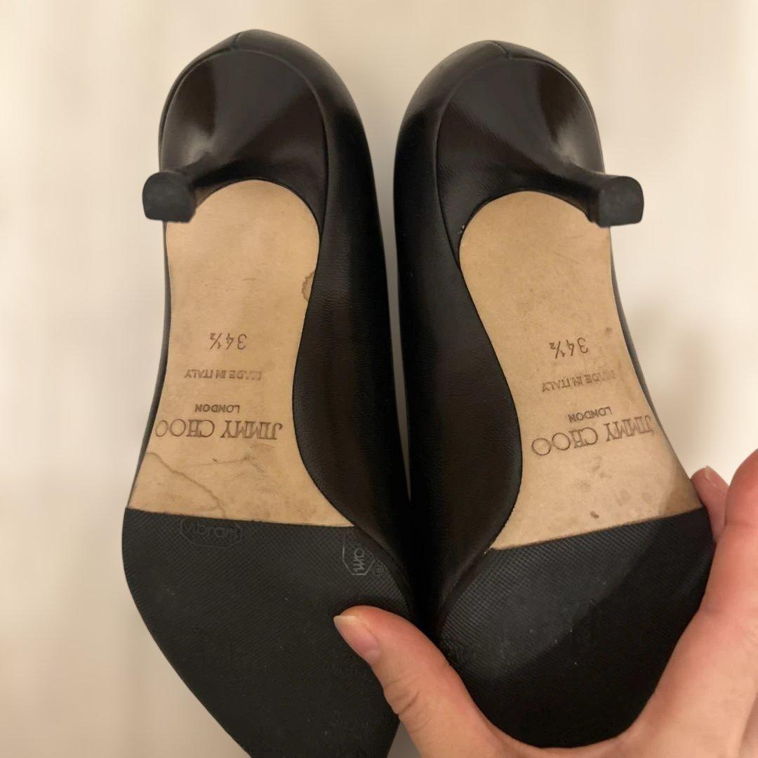 Jimmy Choo 黒 レザーハイヒール22cm ヒール6センチ　34 2/1