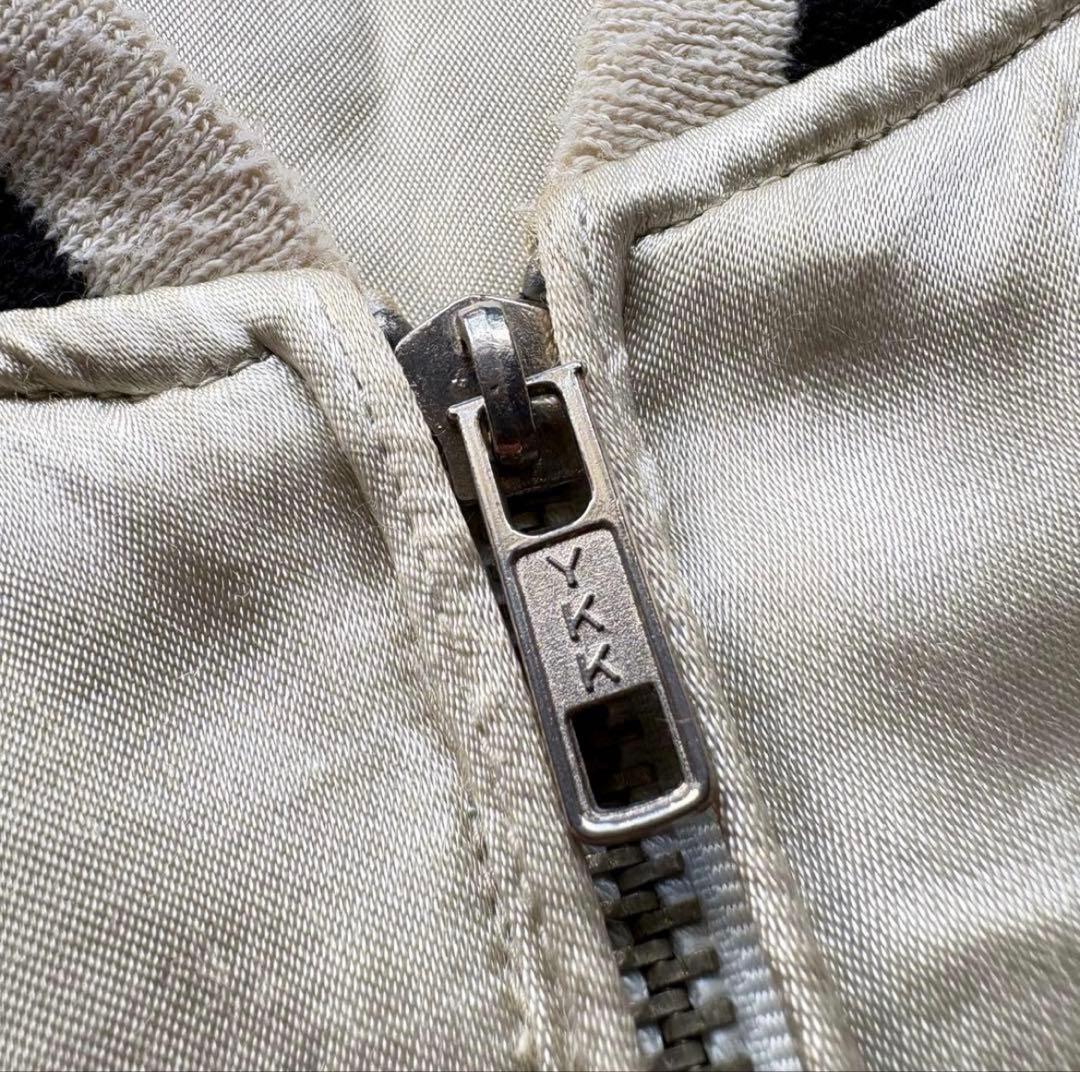 ★希少 Lサイズ★ AVIREX スカジャン 刺繍 ドラゴン タイガー 白系