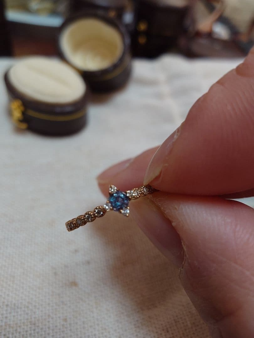 アレキサンドライト　リング　k10 10〜11号