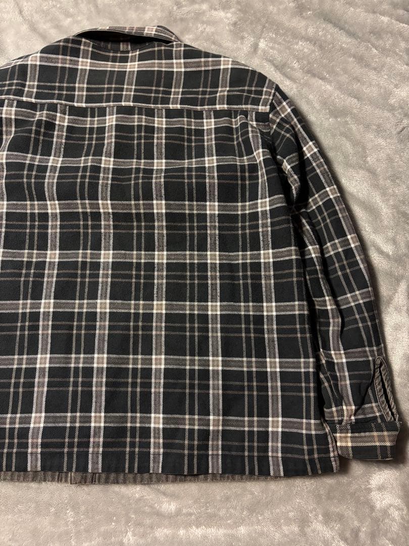 90s ブラックデニム 黒チェック ネルシャツ リバーシブル シャツ レア 黒
