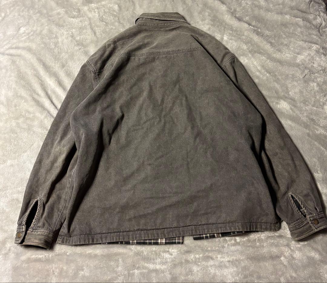 90s ブラックデニム 黒チェック ネルシャツ リバーシブル シャツ レア 黒