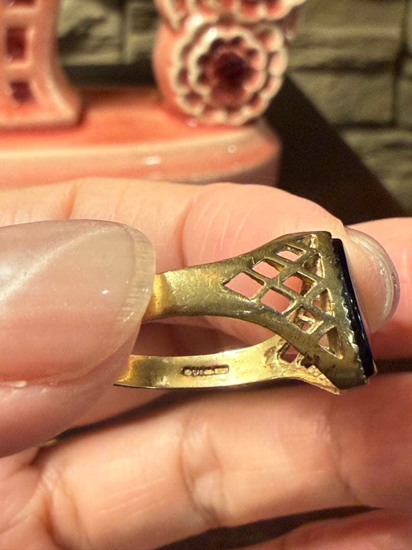 【DON LAURENCE】購入　ヴィンテージ　オニキスリング9K