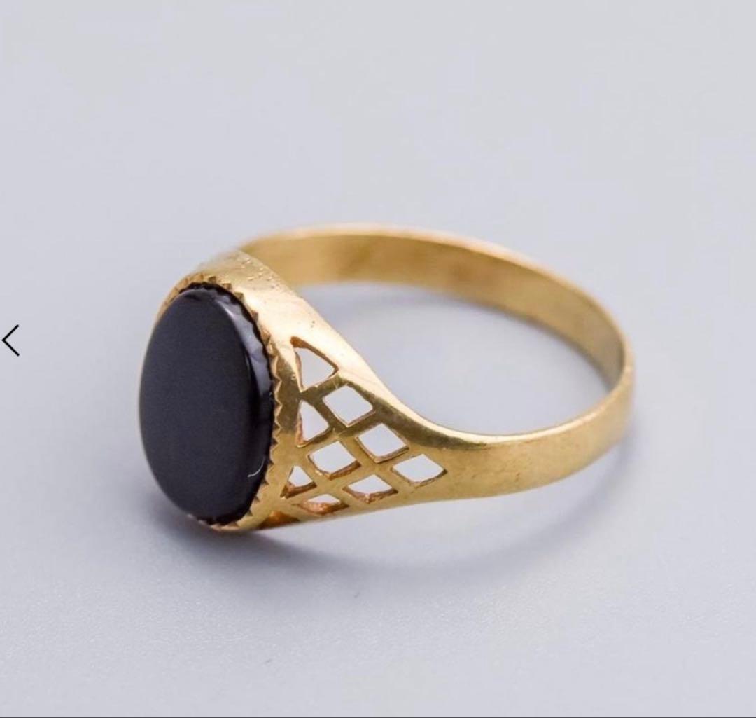 【DON LAURENCE】購入　ヴィンテージ　オニキスリング9K