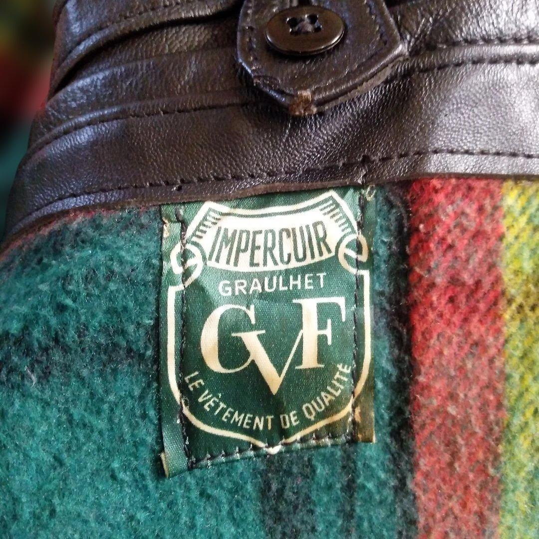 60 Vintage フランス レザージャケット カーコート トラッカージャック