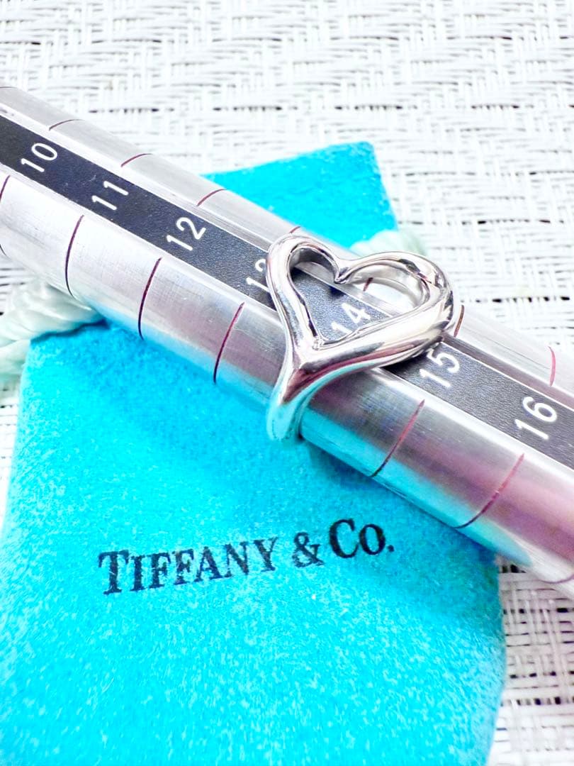 ティファニー　オープンハートリング　指輪　14号 研磨洗浄済み　925