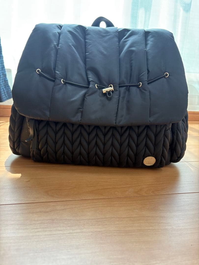HAPP Levy Backpack Blackマザーズバッグ キルティング