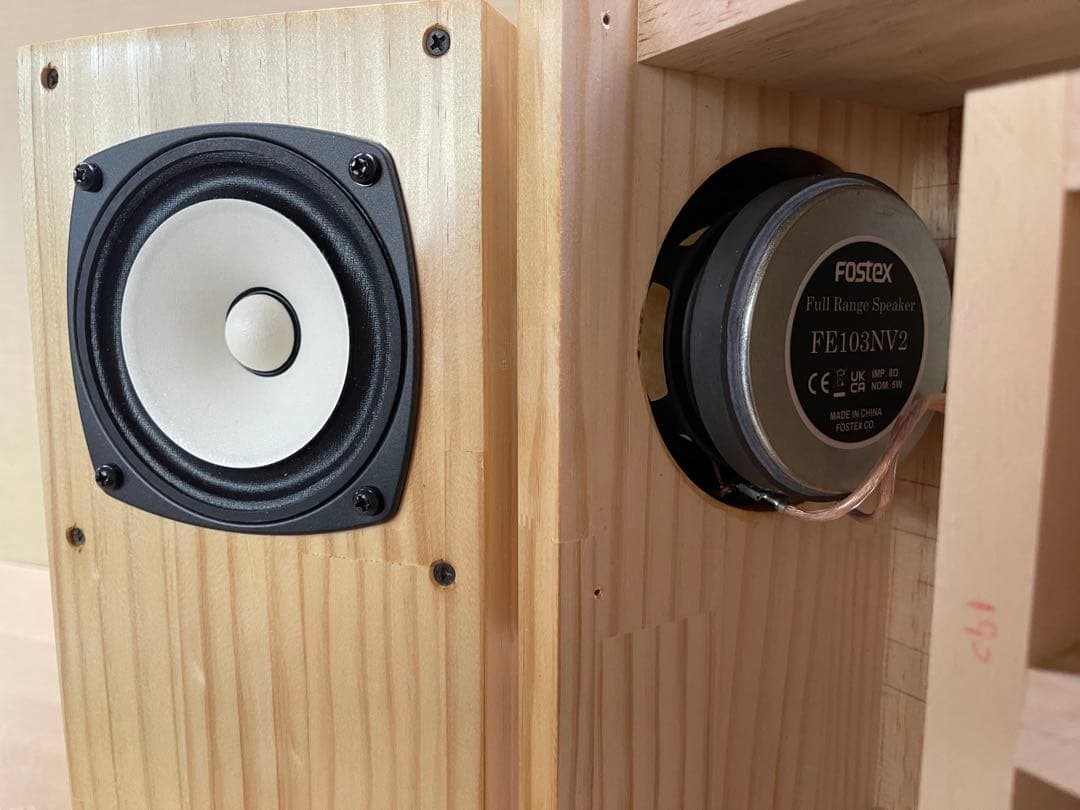 FOSTEX FE103NV2 搭載woodenスピーカー　自作