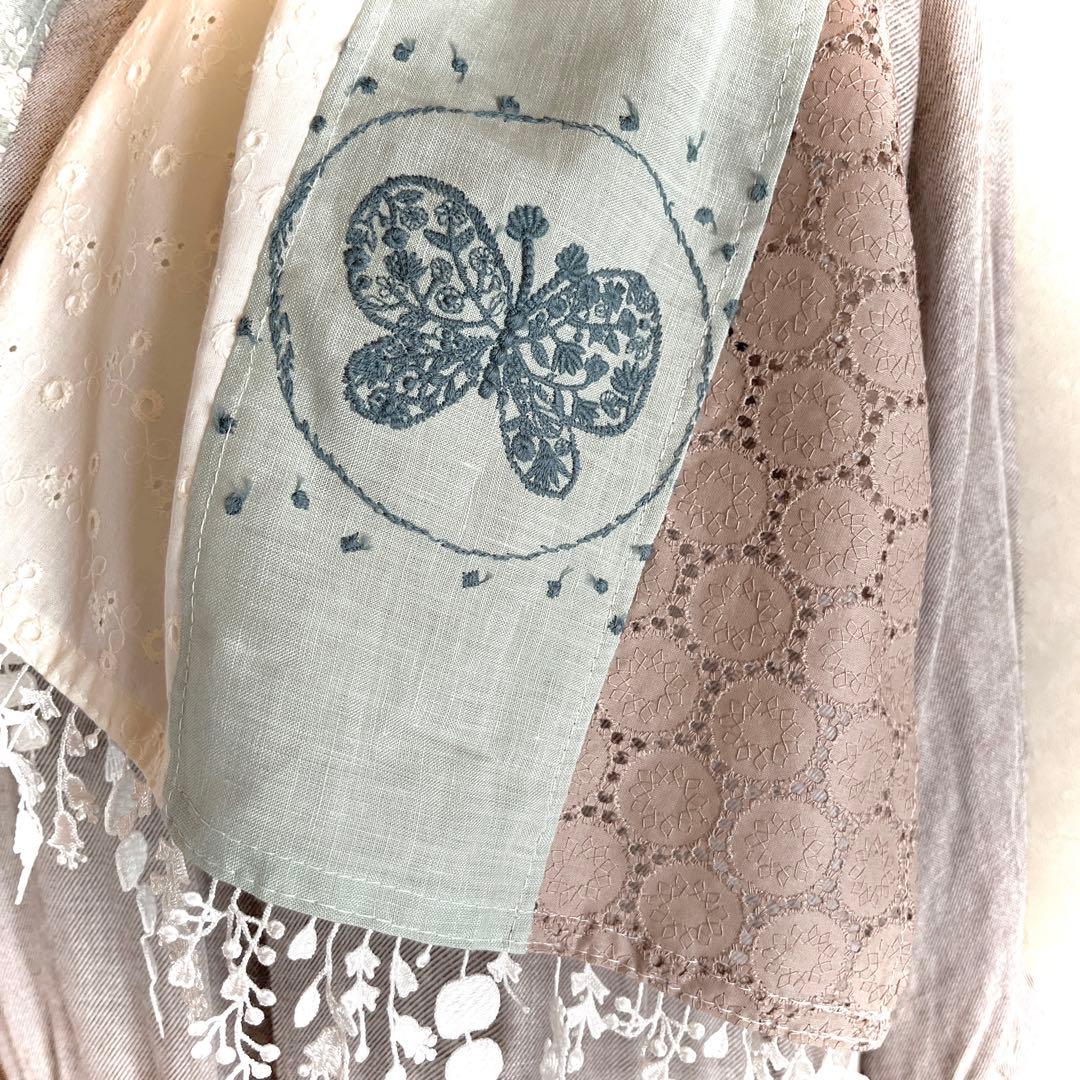 イザベルハンドメイドミナペルホネンforest wingと小花のストール。