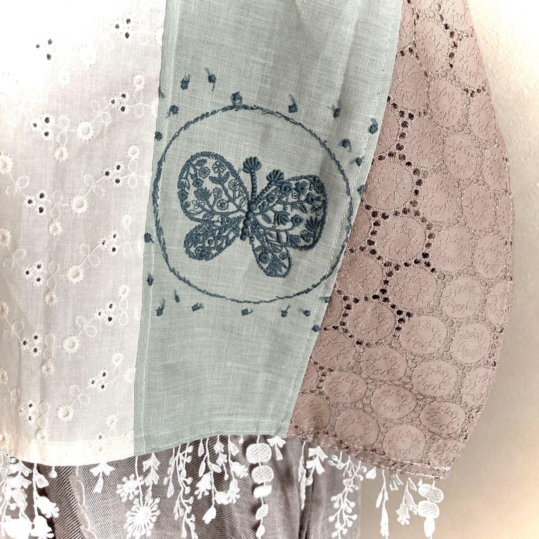 イザベルハンドメイドミナペルホネンforest wingと小花のストール。