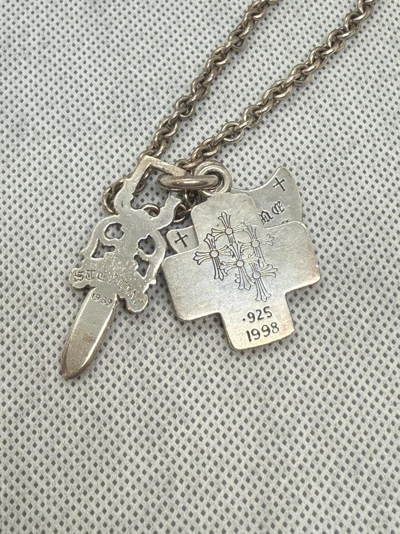 クロムハーツ スリートリンケッツネックレス+NEチェーン18インチ インボイス有