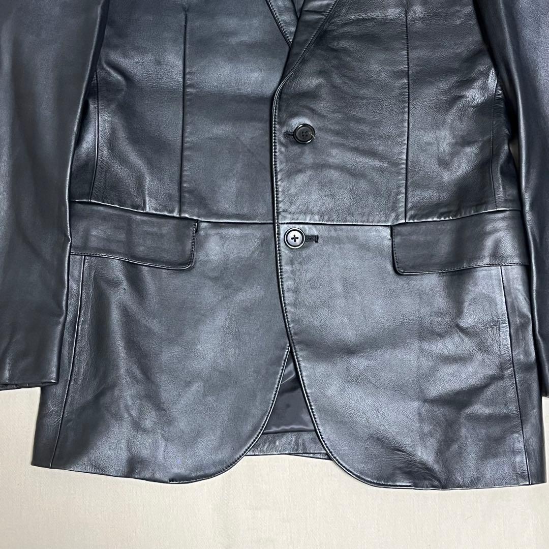 【美品】ユナイテッドアローズ　ラムレザーテーラードジャケット　羊革　ブラック　M