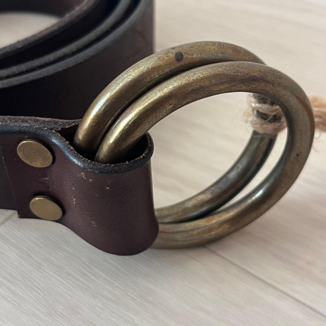 未使用品 希少 vasco レザーリングベルト VS-600 茶色 M アメカジ