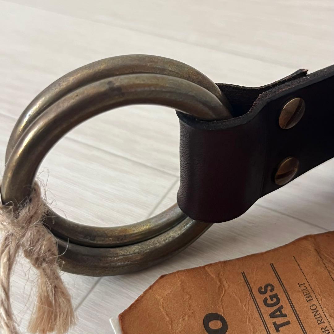 未使用品 希少 vasco レザーリングベルト VS-600 茶色 M アメカジ