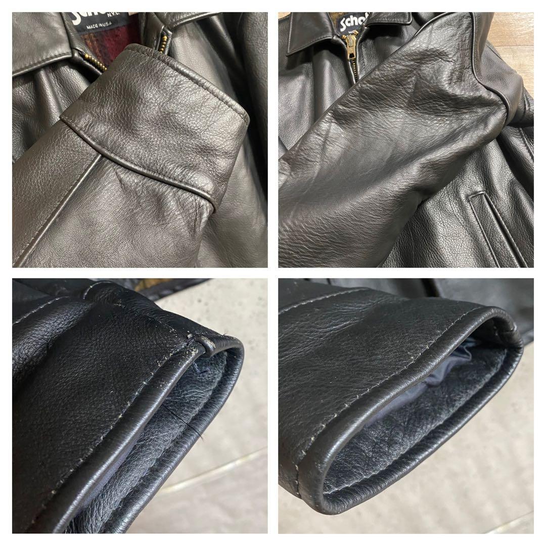 極上品 Schott ショット レザージャケット 38 90s ヴィンテージ 黒