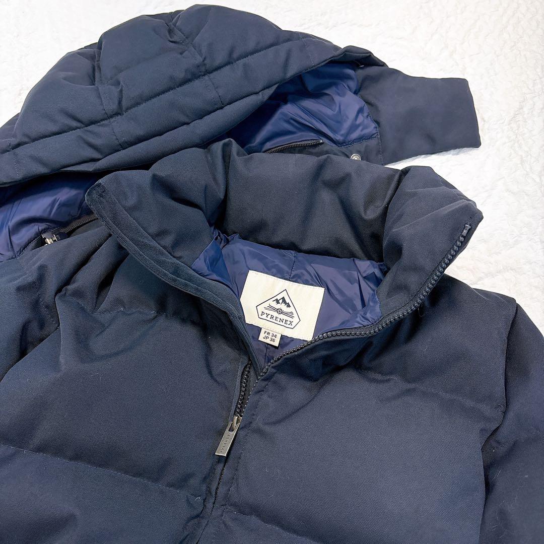 新品同様✨PYRENEX リール　フード付きダウンジャケット　ネイビー　36 S