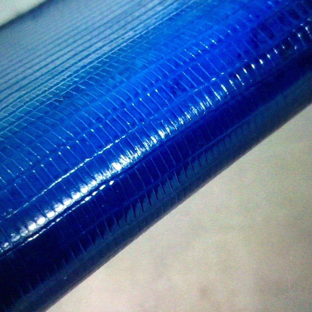 現品限り　リザード　パイソン シャイニング加工　ラウンドファスナーウォレット