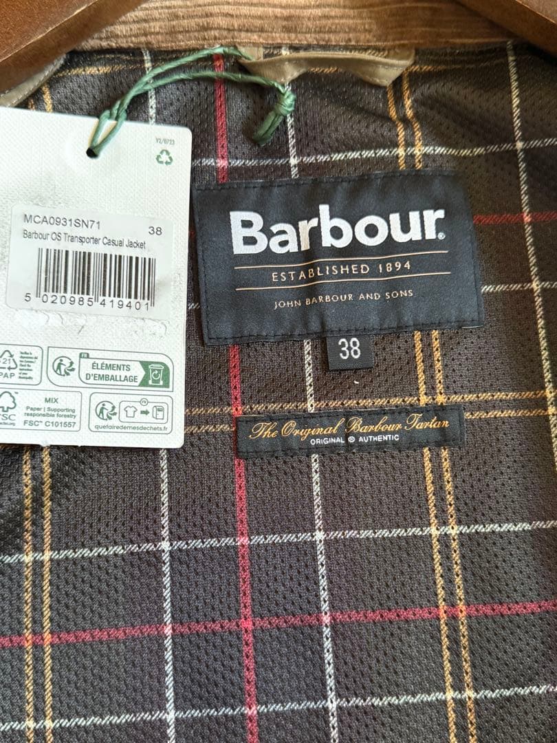 試着のみ　Barbour バブアー トランスポート　ノンオイルドジャケット 38