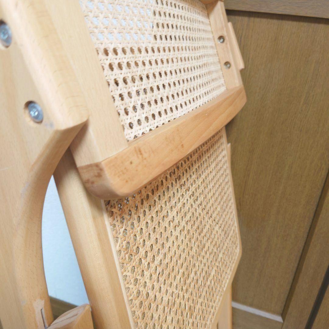 今治ラタン　チェア　木製　折りたたみ椅子　北欧風　韓国風　折りたたみチェア