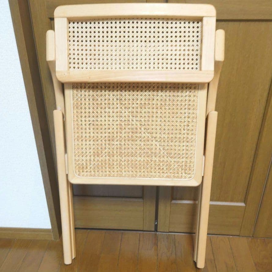 今治ラタン　チェア　木製　折りたたみ椅子　北欧風　韓国風　折りたたみチェア