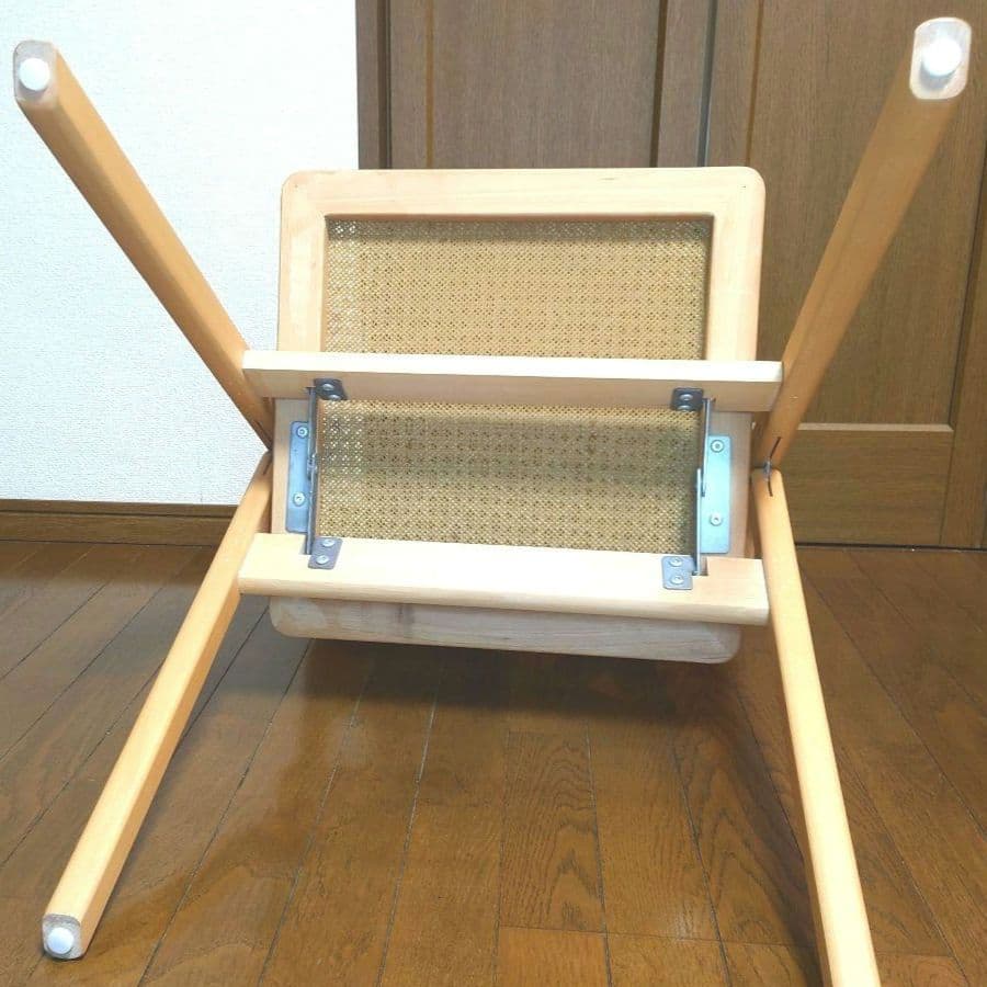 今治ラタン　チェア　木製　折りたたみ椅子　北欧風　韓国風　折りたたみチェア