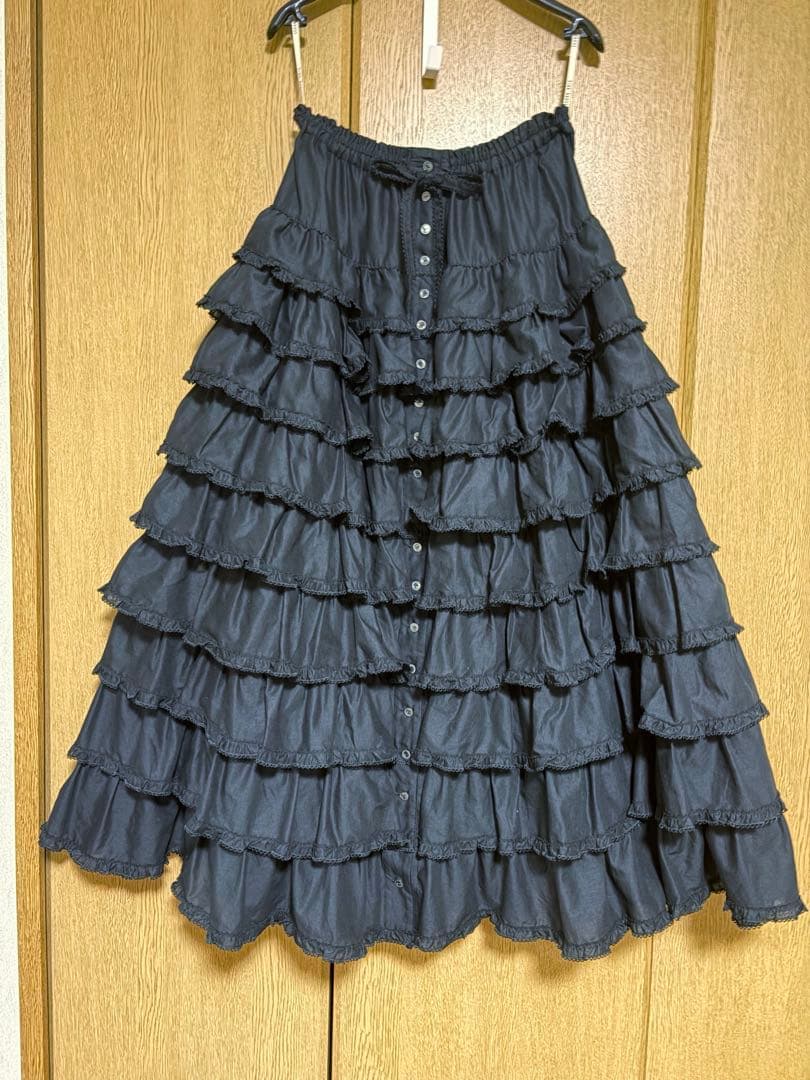 【未使用】ピンクハウス　豪華段々スカート　黒