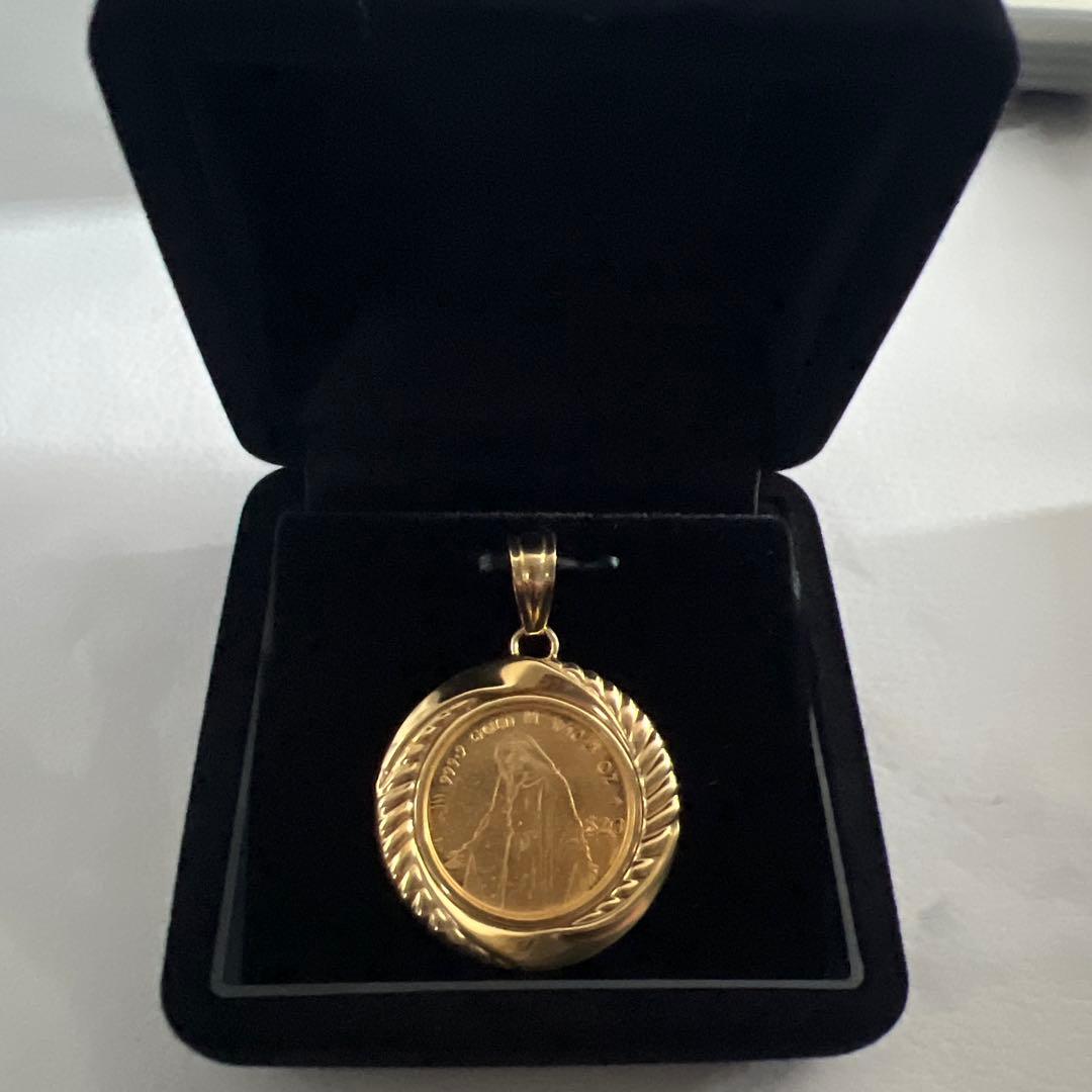 k24ペンダントトップ　エリザベス1/10oz マリア　枠k18