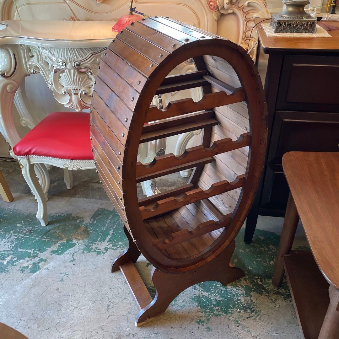 お値下げ！アンティーク・木製・ワインラック・14本