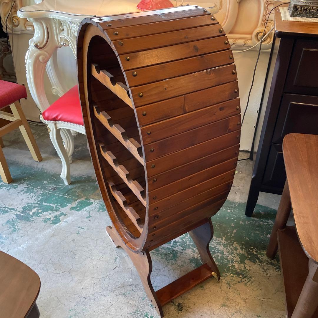 お値下げ！アンティーク・木製・ワインラック・14本