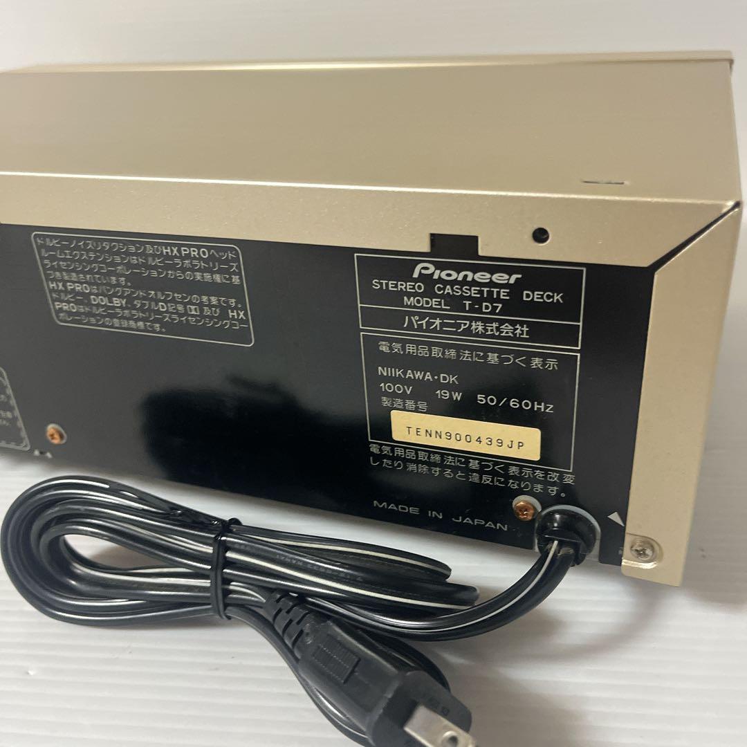 Pioneer 3ヘッドシングルカセットデッキ T-D7 リモコン付き