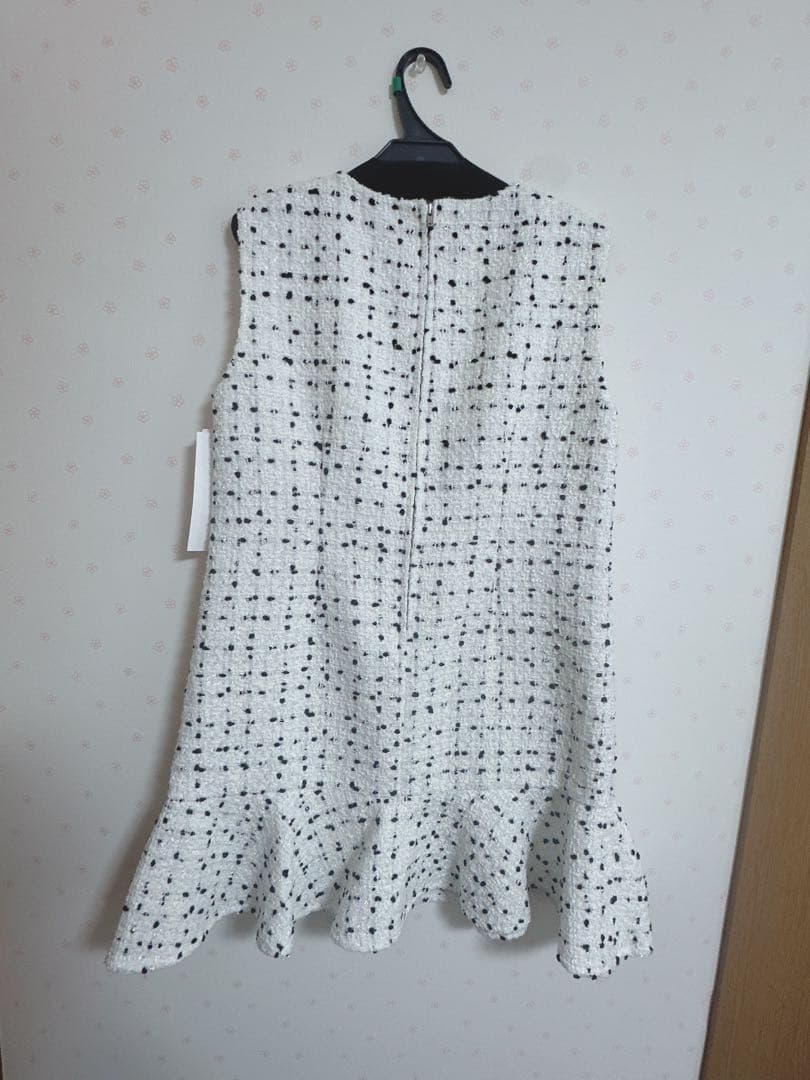 ツイードビジューAラインミニワンピース　リリーブラウン