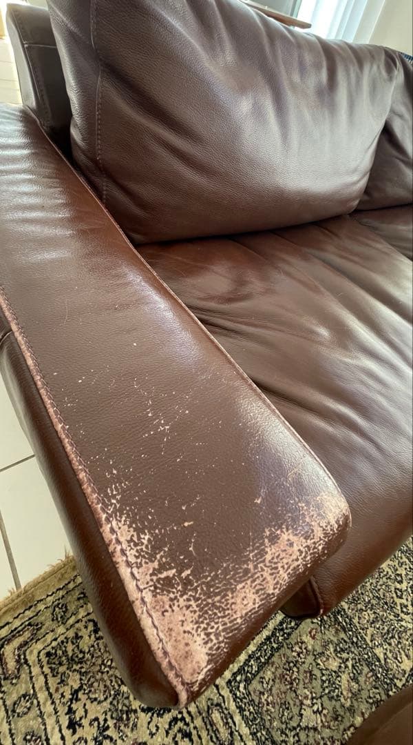 無印良品　ブラウン本革ソファ　2.5人　引き取り可です