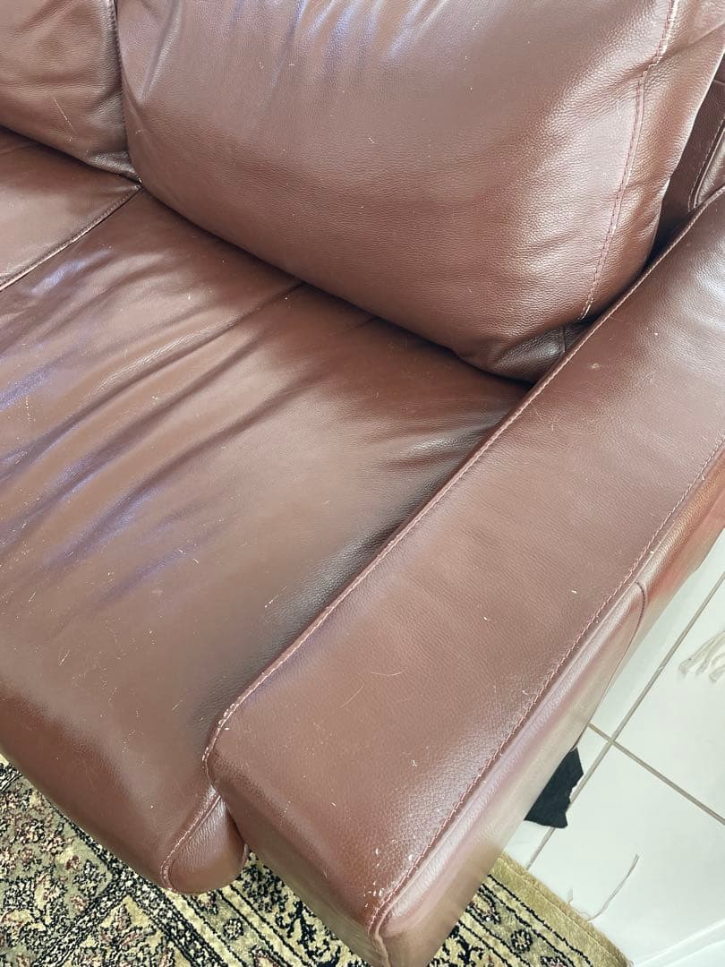 無印良品　ブラウン本革ソファ　2.5人　引き取り可です
