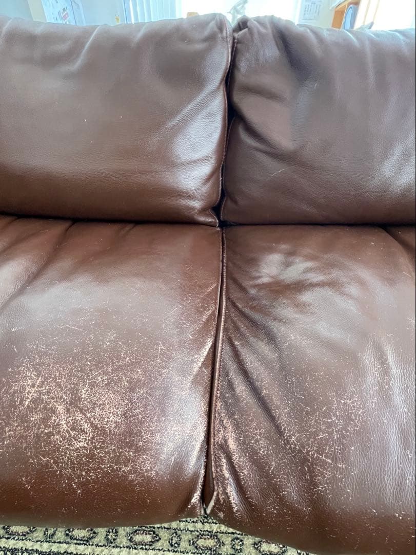 無印良品　ブラウン本革ソファ　2.5人　引き取り可です