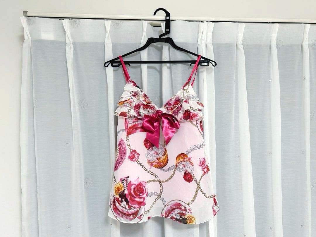 MA✽RS♡ローズケーキ柄キャミトップス♡オリジナルデザイン♡激レア♡白×ピンク