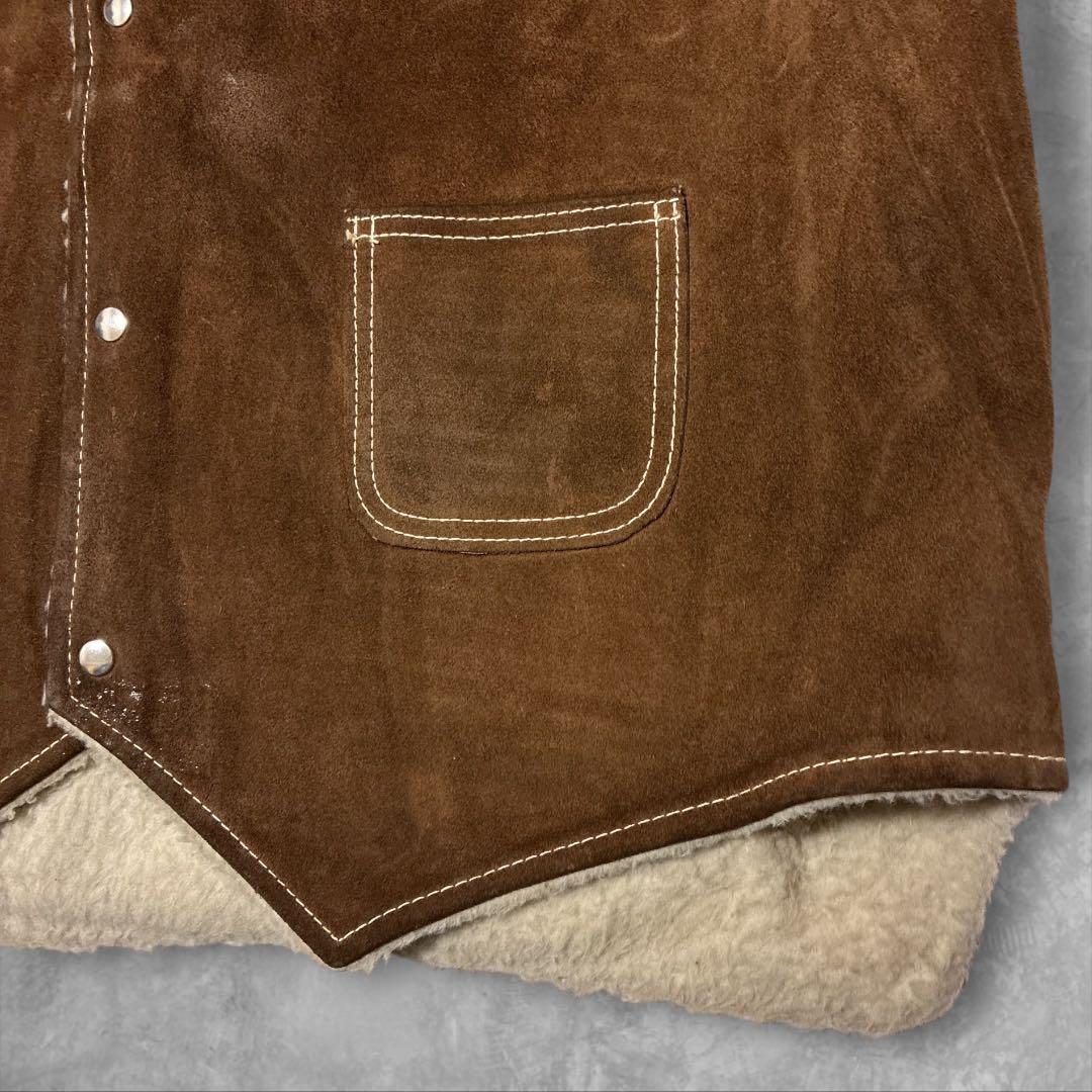 Sears The Leather Shop スエードベスト ブラウン2XLボア