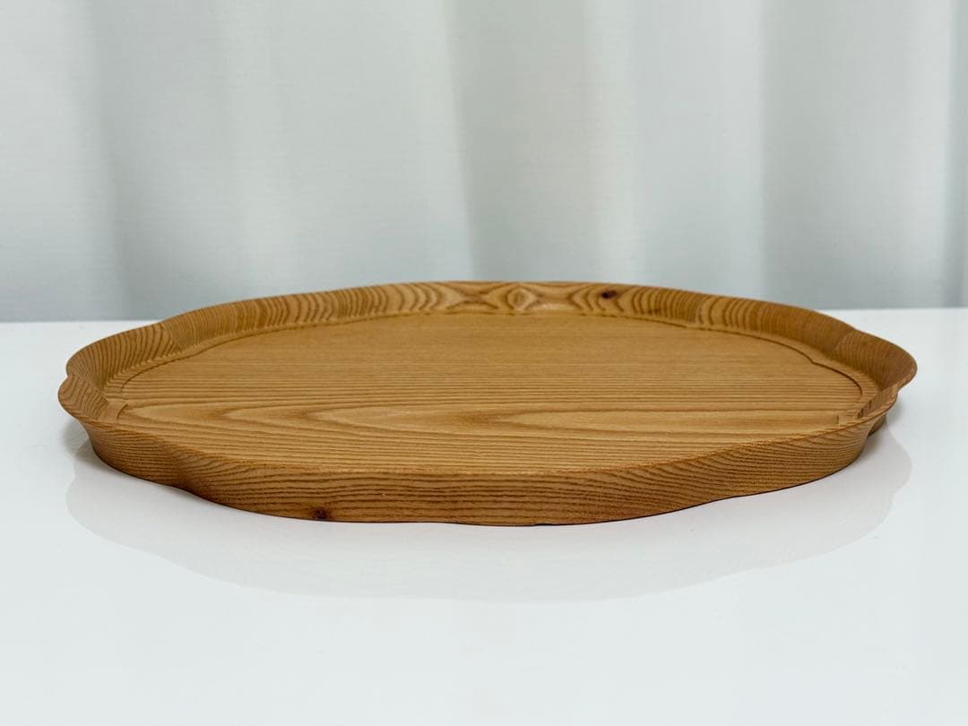 輪花盆　大　ケヤキ　欅　四十沢木材工芸/KITO トレー