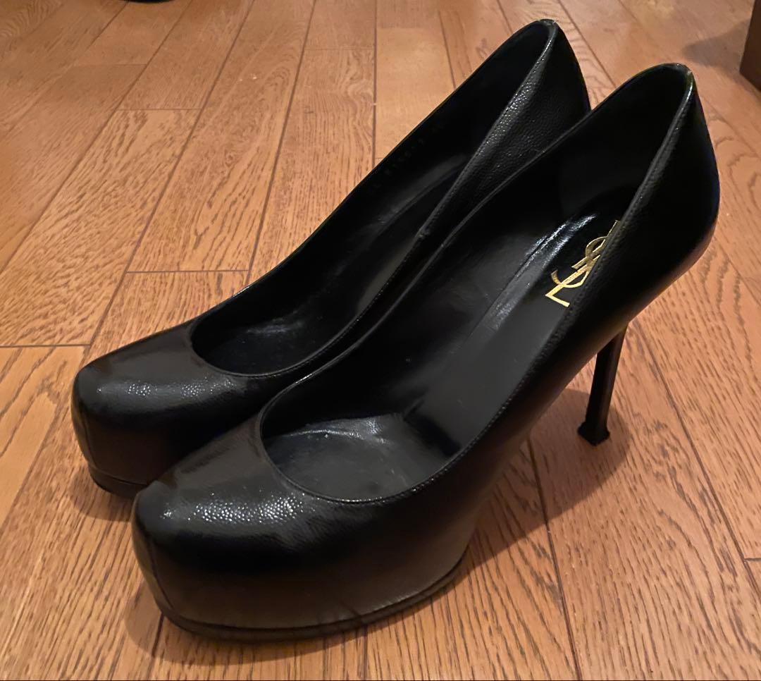サンローラン　パンプス　レザー　黒　レディース　40サイズ美品
