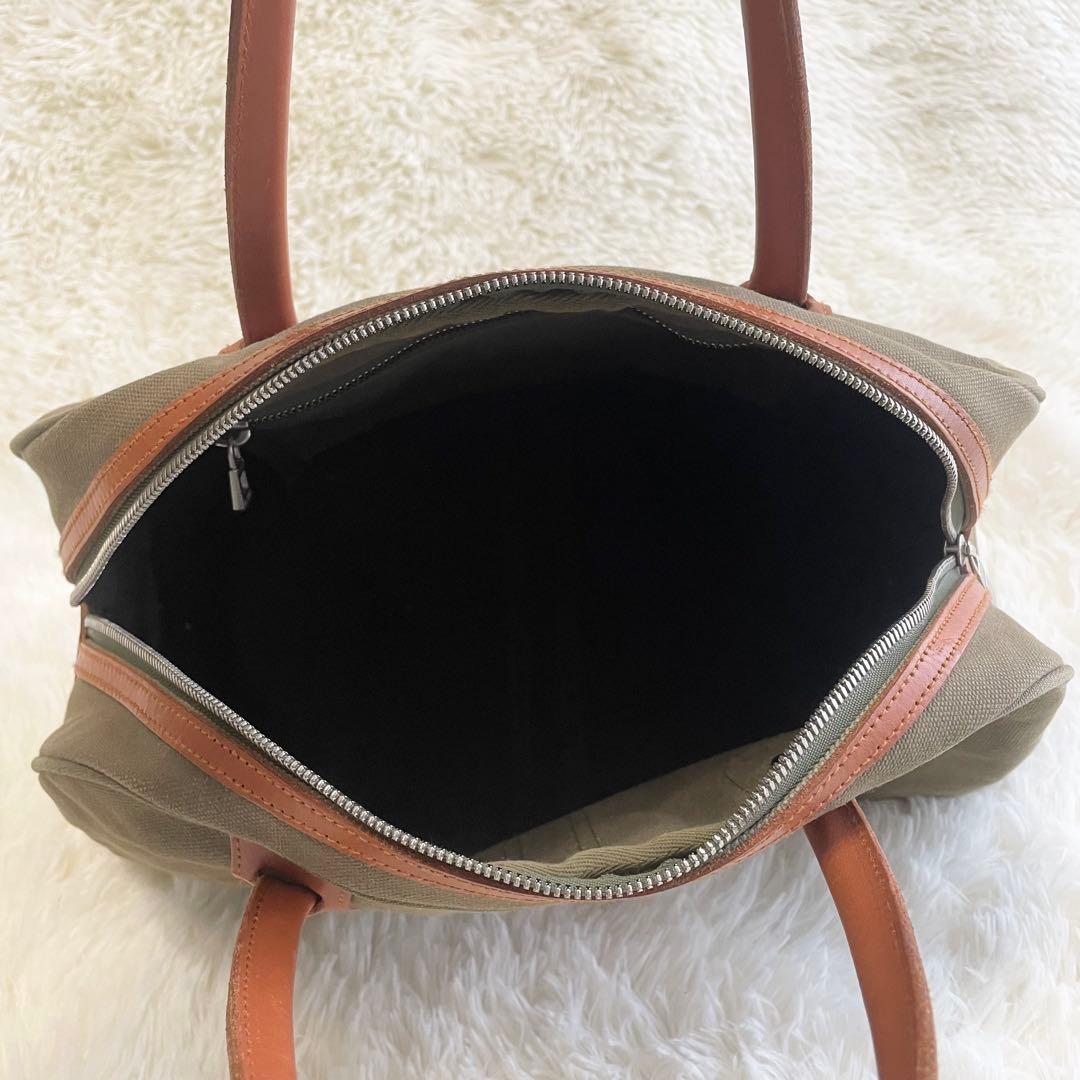 プーさん 一澤信三郎帆布 ボストンバッグ　オリーブ