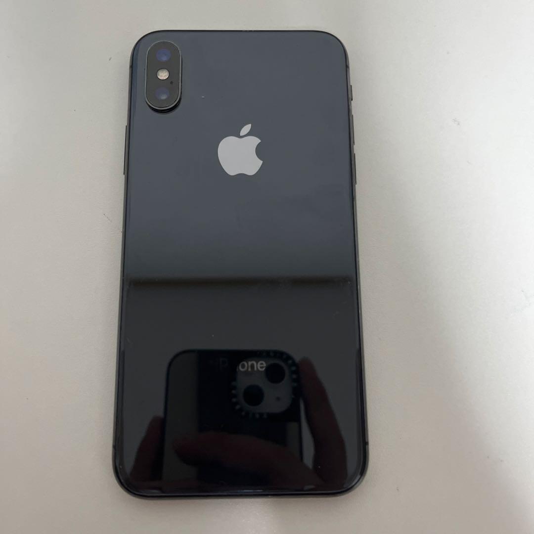 iPhone X スペースグレー　64GB 最大容量74% SIMフリー