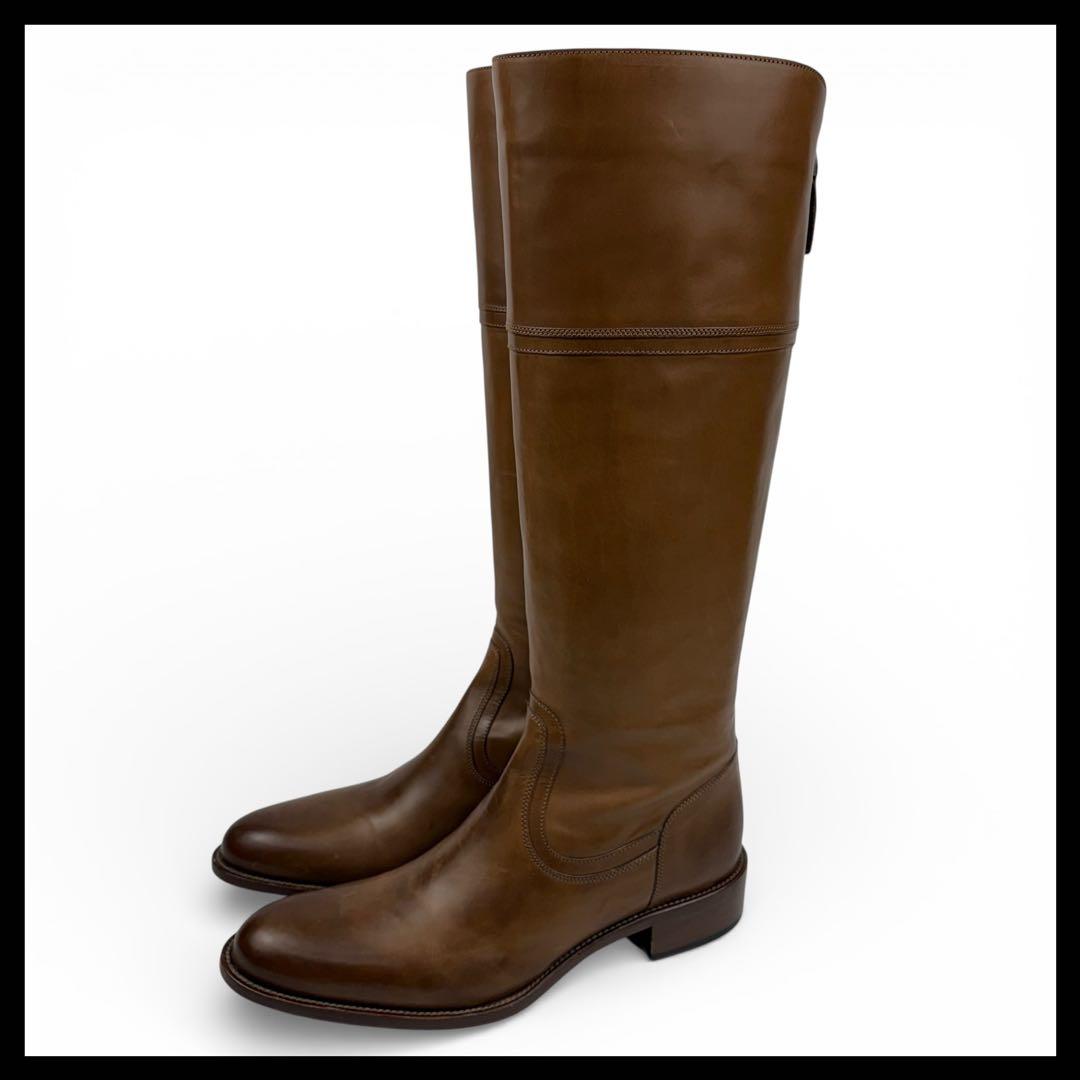 【使用感少】SARTORE サルトル　24cm 37 ロングブーツ　ブラウン