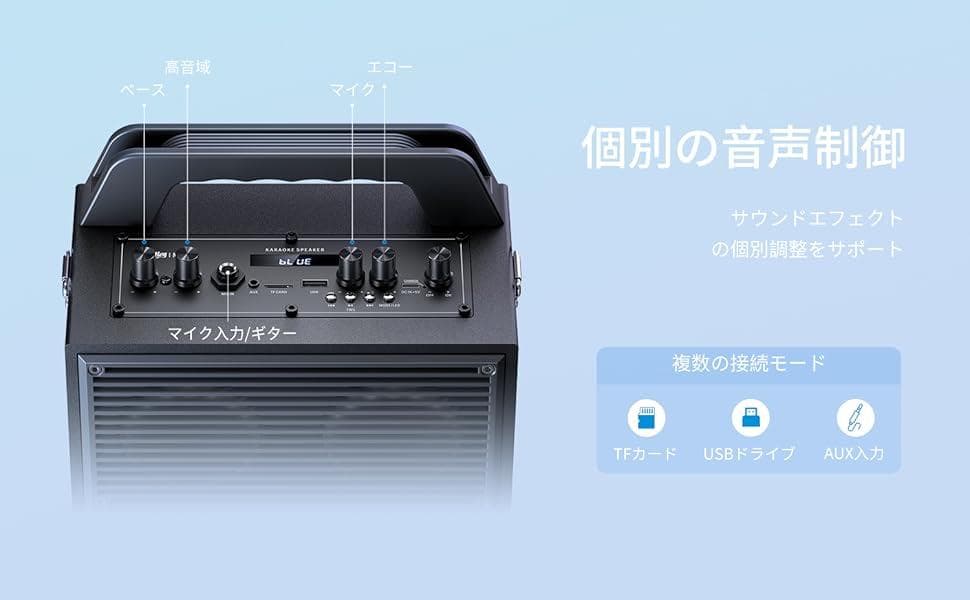 Moukey カラオケマシン、ストラップ付きポータブルBluetooth PA