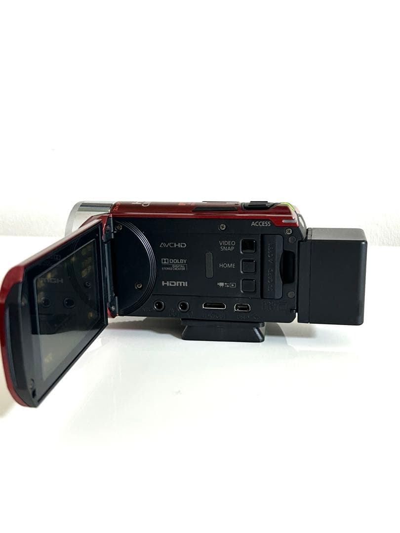 美品Canon iVISHFR31ビデオカメラレッド 大容量バッテリーパック付き